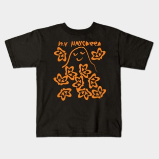 Funny orange ghost Kids T-Shirt